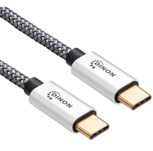 CABLE USB-C A USB-C 3.1, 10GBPS, 0.9MTS, CONECTOR METALICO, BLANCO DINON.  Sku:9781