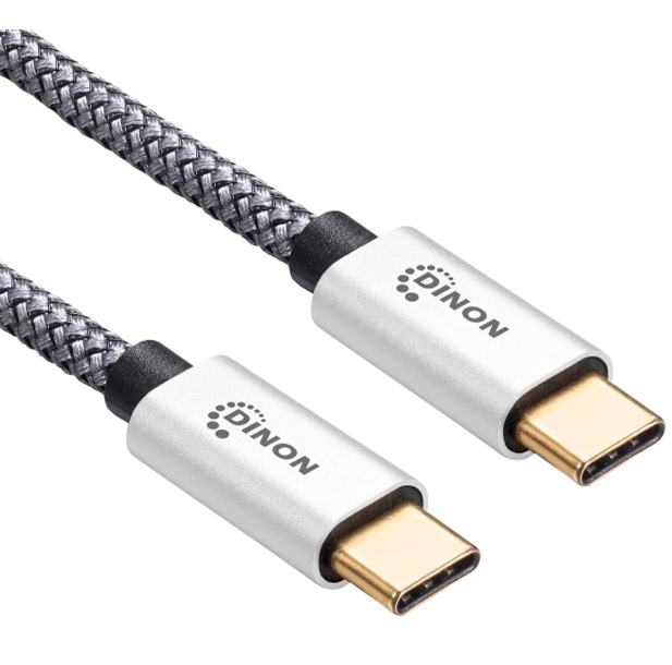 CABLE USB-C A USB-C 3.1, 10GBPS, 1.8MTS, CONECTOR METALICO, GRIS DINON. Sku:9785