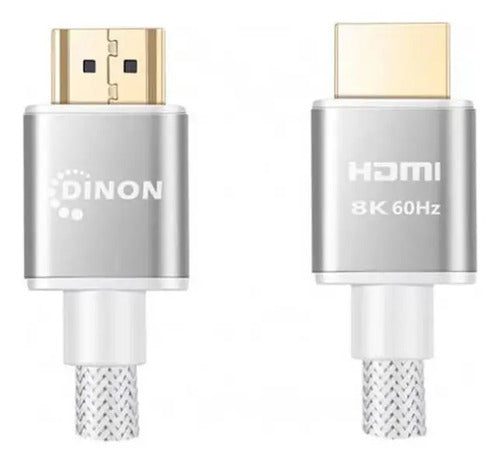 Cable Hdmi 1.5m. M/m, 2.1, Conectores Baño Oro Dinon