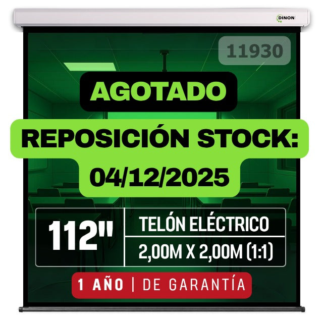Telón Eléctrico Dinon con Motor Silencioso 2x2m (112'') - SKU:11930