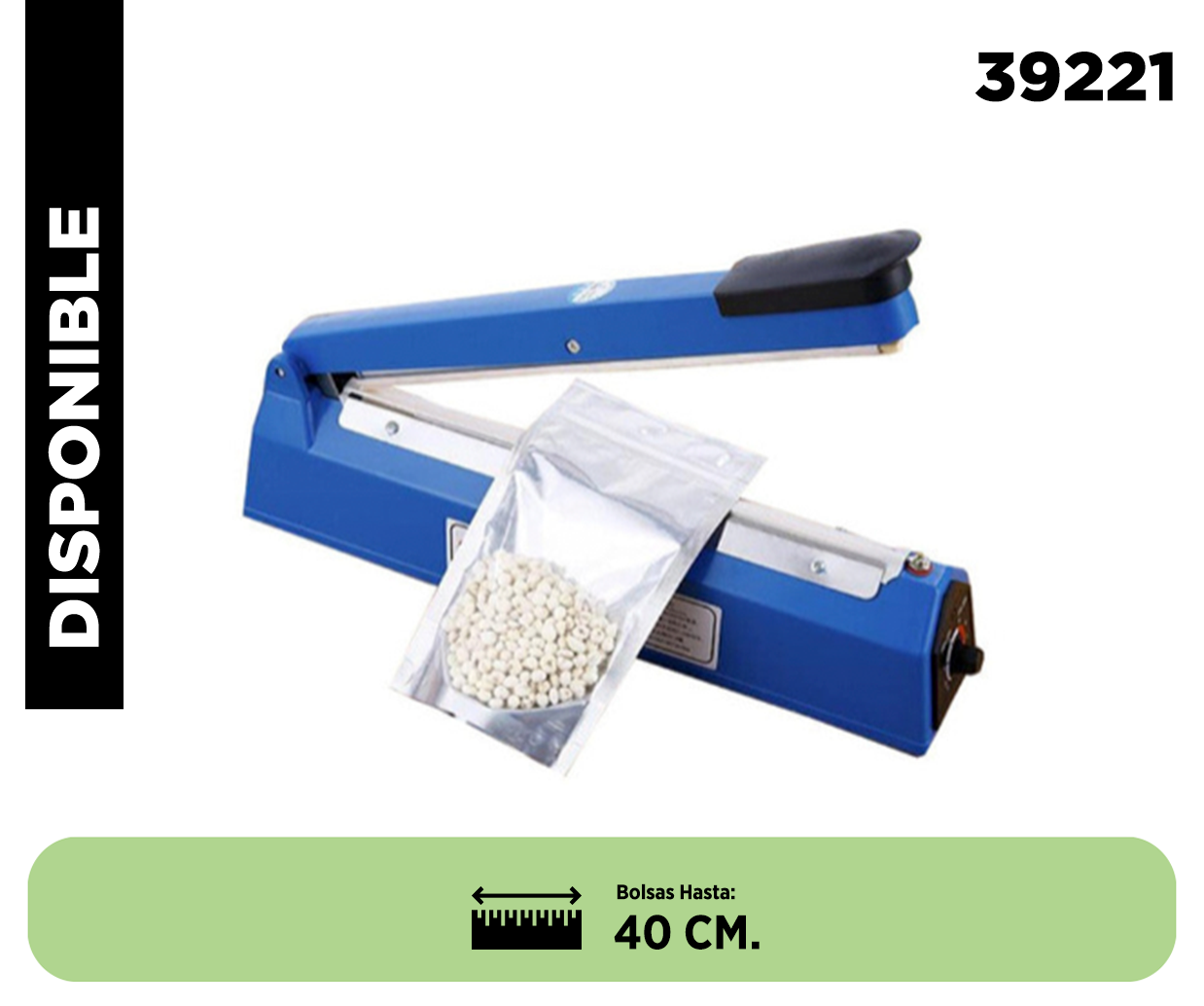 MAQUINA SELLADORA DE BOLSAS PLASTICAS HASTA 40 CM. sku: 39221