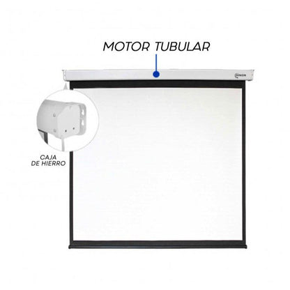 Telon Eléctrico Dinon Premium 2,40X2,40 (135") C/r Motor Tubular, Tela Fibra De Vidrio - Sku: 11931