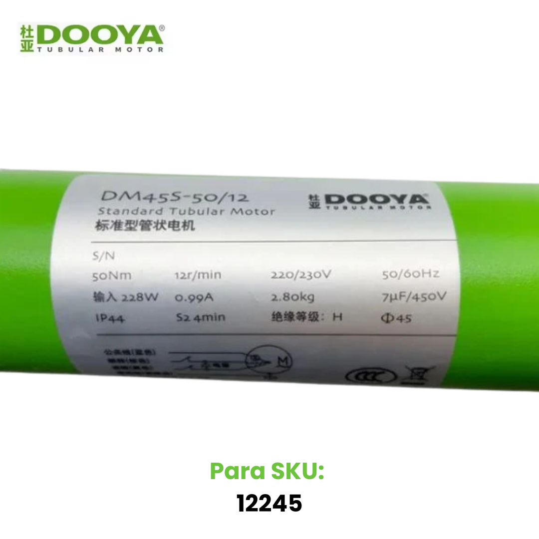 Motor Tubular Marca Dooya DM45S-50/12 *228W* (Para Sku 12245)