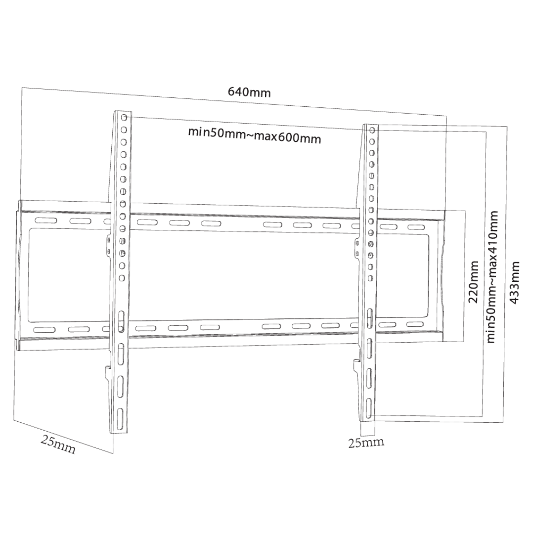 Soporte TV universal fijo 32–80 pulgadas Vmax RedOcean