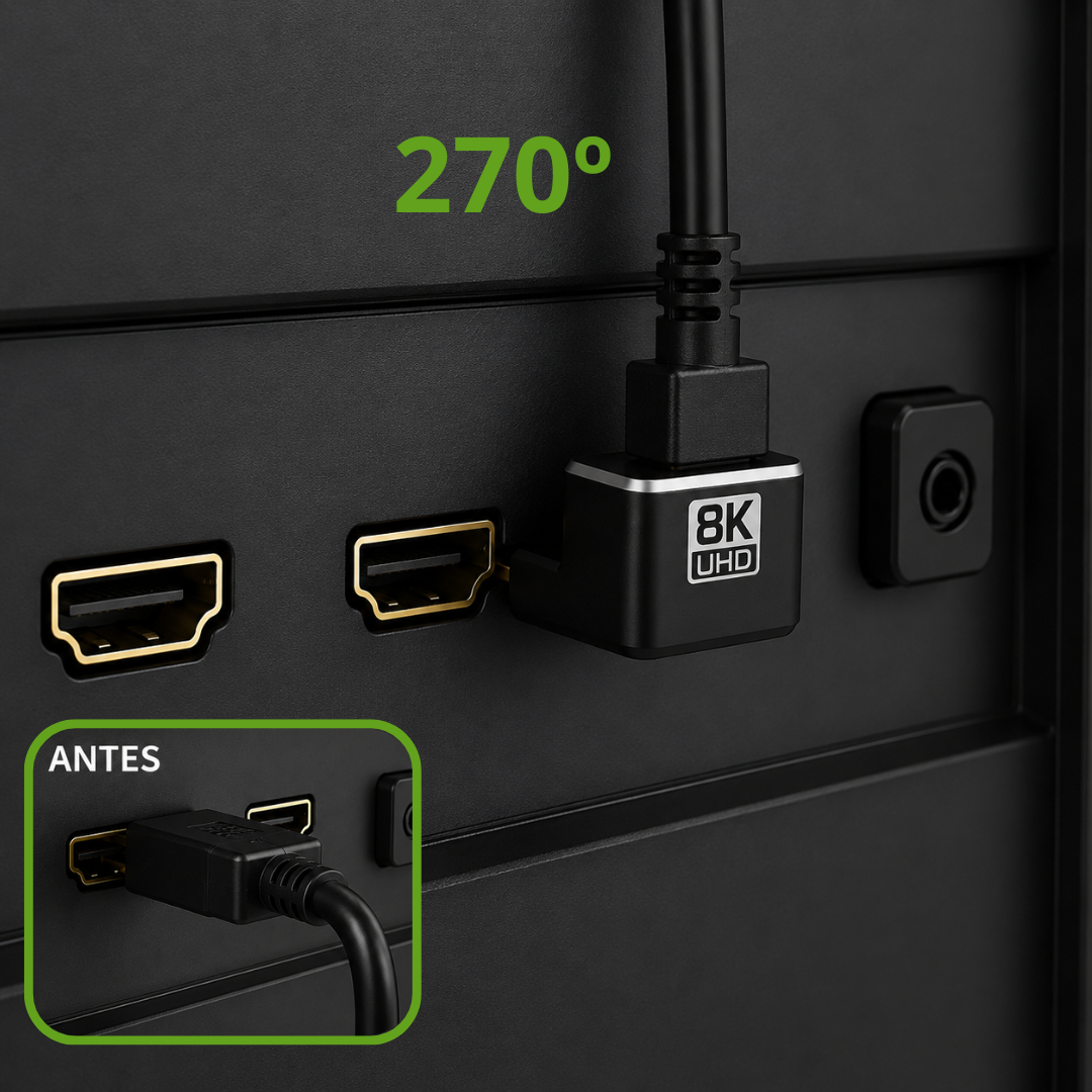 Copla Hdmi 2.1 8K@60Hz 4K@120Hz Macho Hembra, Angulo 270° , Dinon