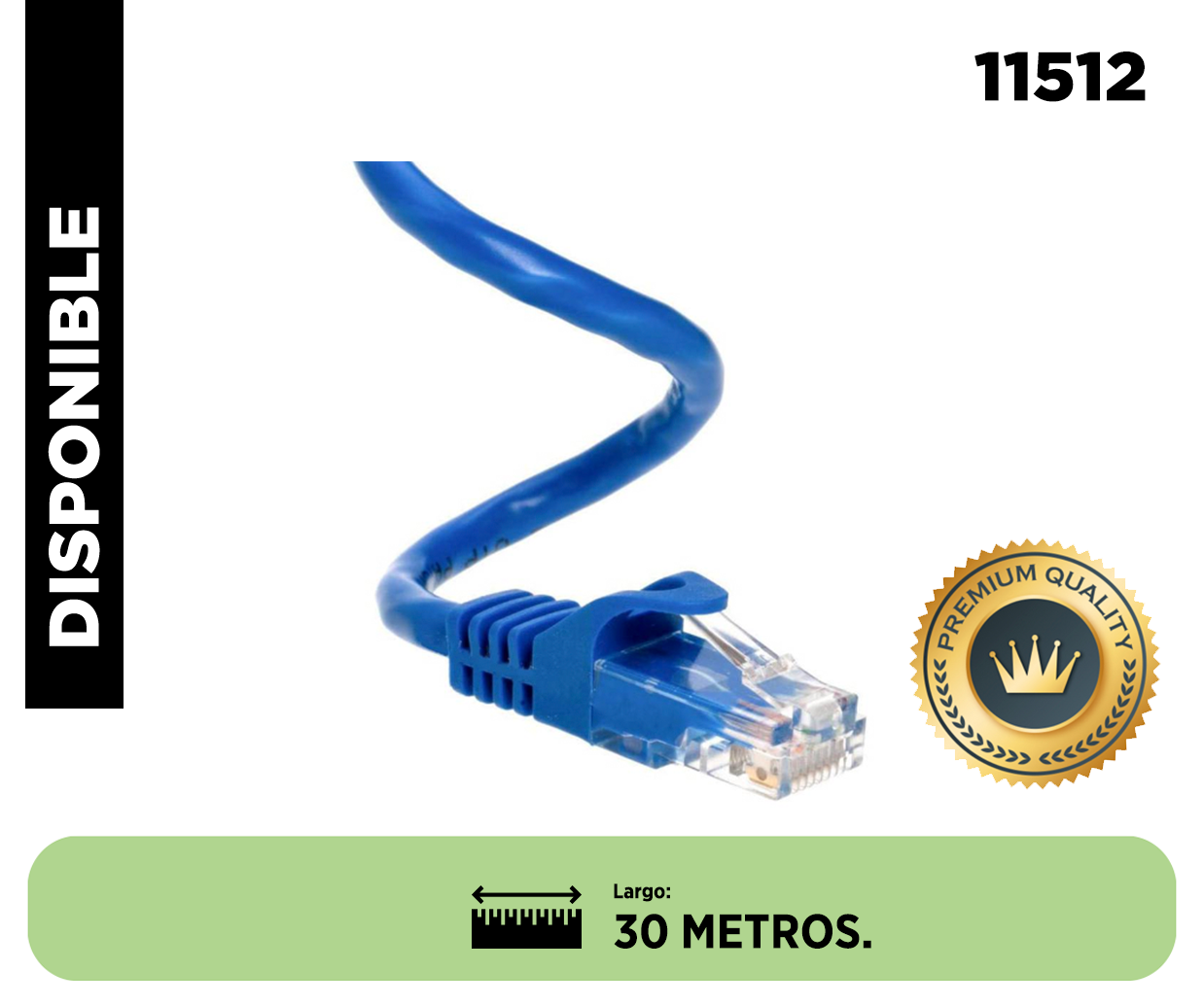 PATCH CORD 30 MTS CAT6 AZUL CCA DINON. sku:11512