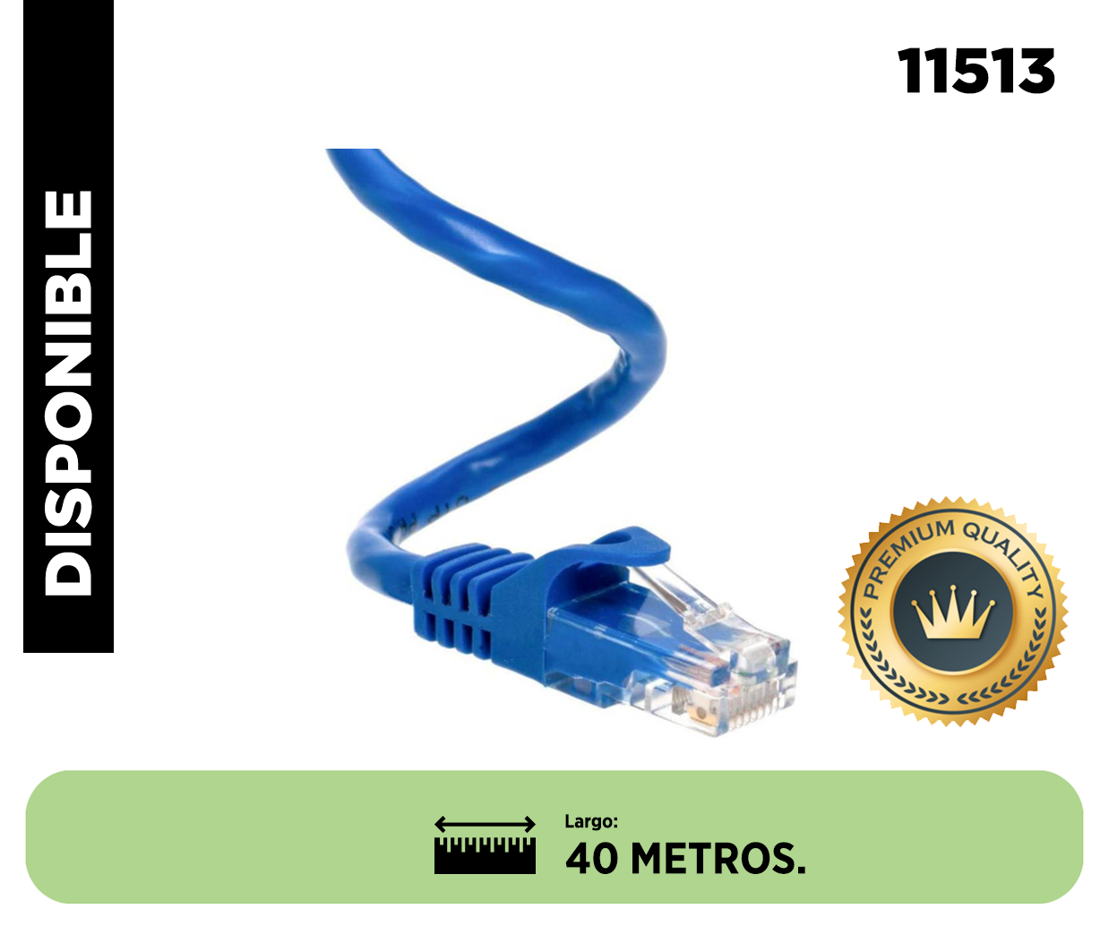 PATCH CORD 40 MTS CAT6 AZUL CCA DINON. sku:11513