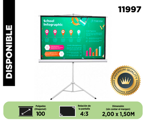 TELON CON TRIPODE DINON PREMIUM 2,00 X 1,50 (100" DIAGONAL) 4:3 - sku: 11997