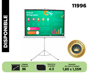 TELON CON TRIPODE DINON PREMIUM 1,80 X 1,35 (86" DIAGONAL) 4:3- Sku: 11996