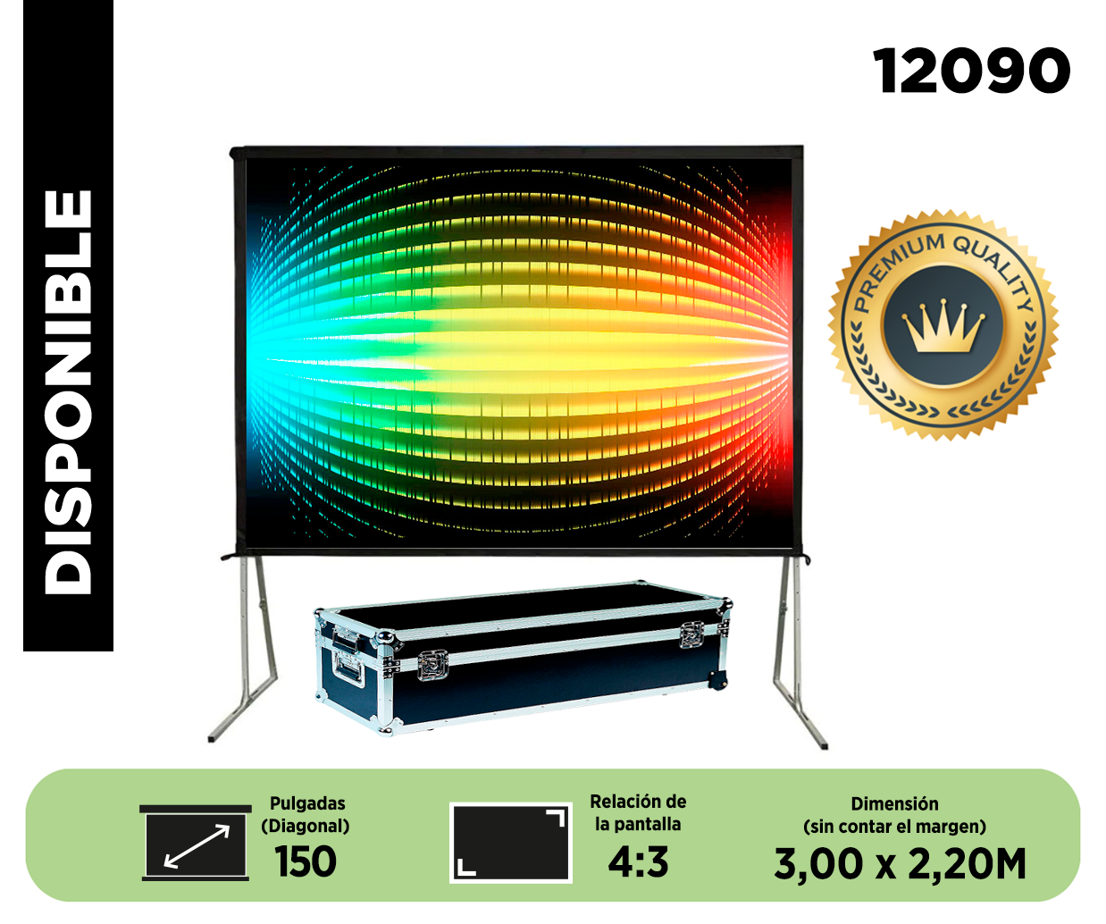 Telon Mecano / Fast Fold Dinon 3,00 x 2,20 (150") / 4:3 - Sku:12090