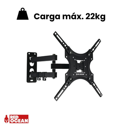 SOPORTE PARA TV ECON BRAZO DOBLE ±15° 32-55", 4-40CM, VMAX400X400, TILT, 22KG, REDOCEAN