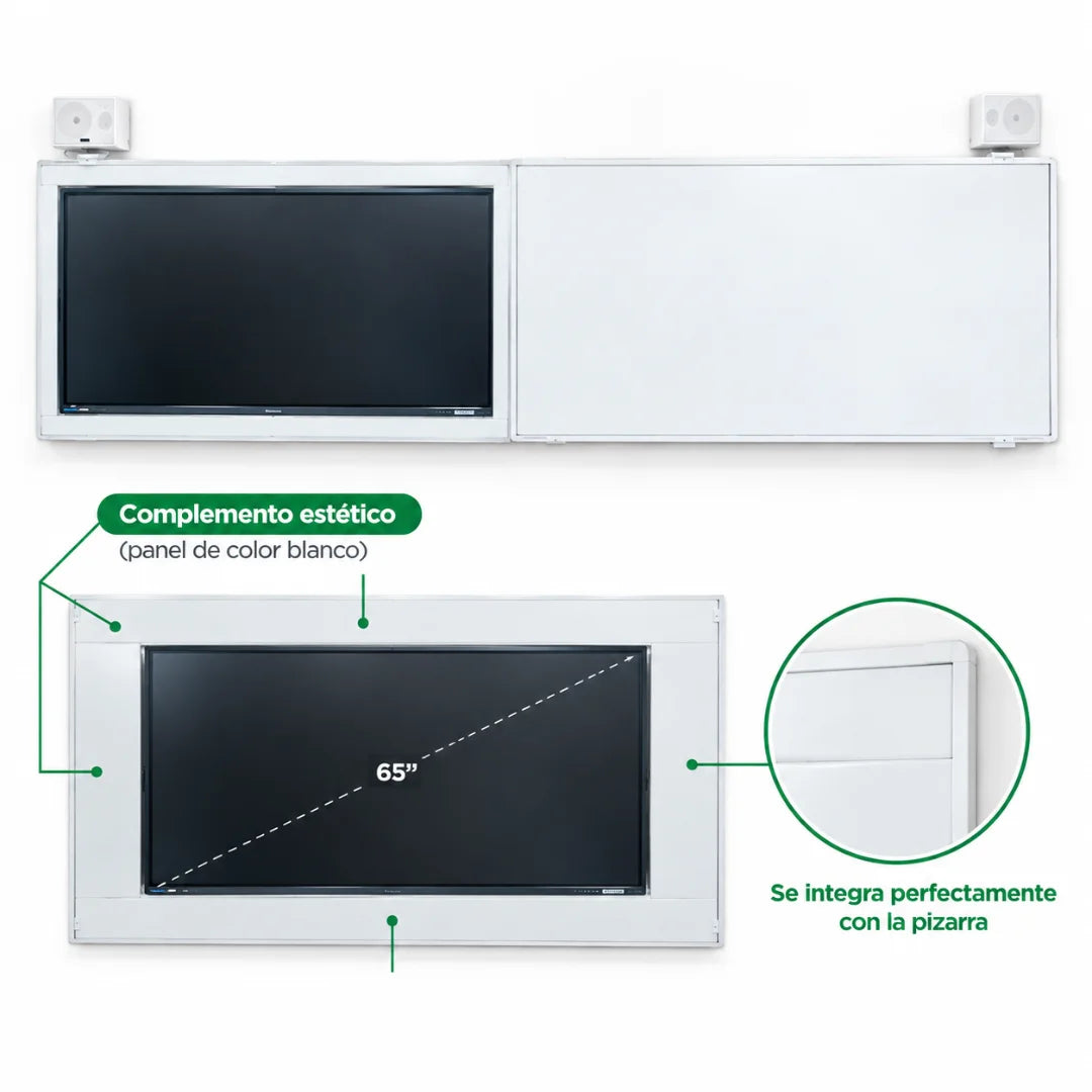 Complemento Blanco Para Pizarras 12309 Y Pantallas De 65", Dinon
