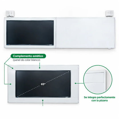 Complemento Blanco Para Pizarras 12309 Y Pantallas De 65", Dinon