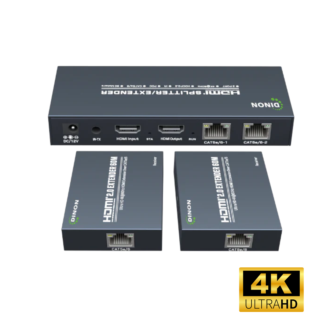 Extensor Splitter HDMI 2.0 Dinon 4K@60Hz 60M Poc Ir Edid