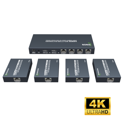 Extensor de splitter HDMI 2.0 1 entrada, 4 salidas Dinon. 4k. Excelente para colegios, oficina, etc.