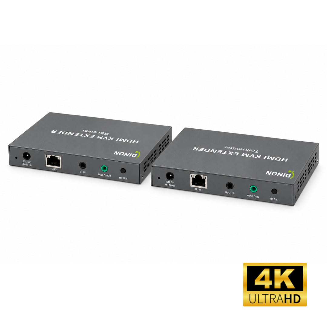 Extensor KVM HDMI 2.0 4K@60Hz Teclado y Mouse Por RJ45 Hasta 60 m Dinon