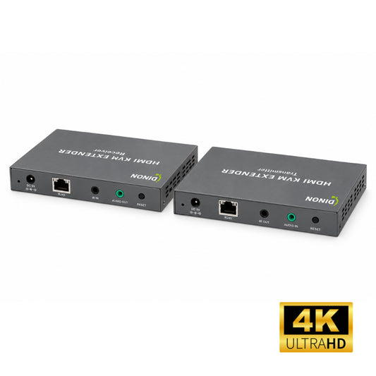 Extensor KVM HDMI 2.0 4K@60Hz Teclado y Mouse Por RJ45 Hasta 60 m Dinon