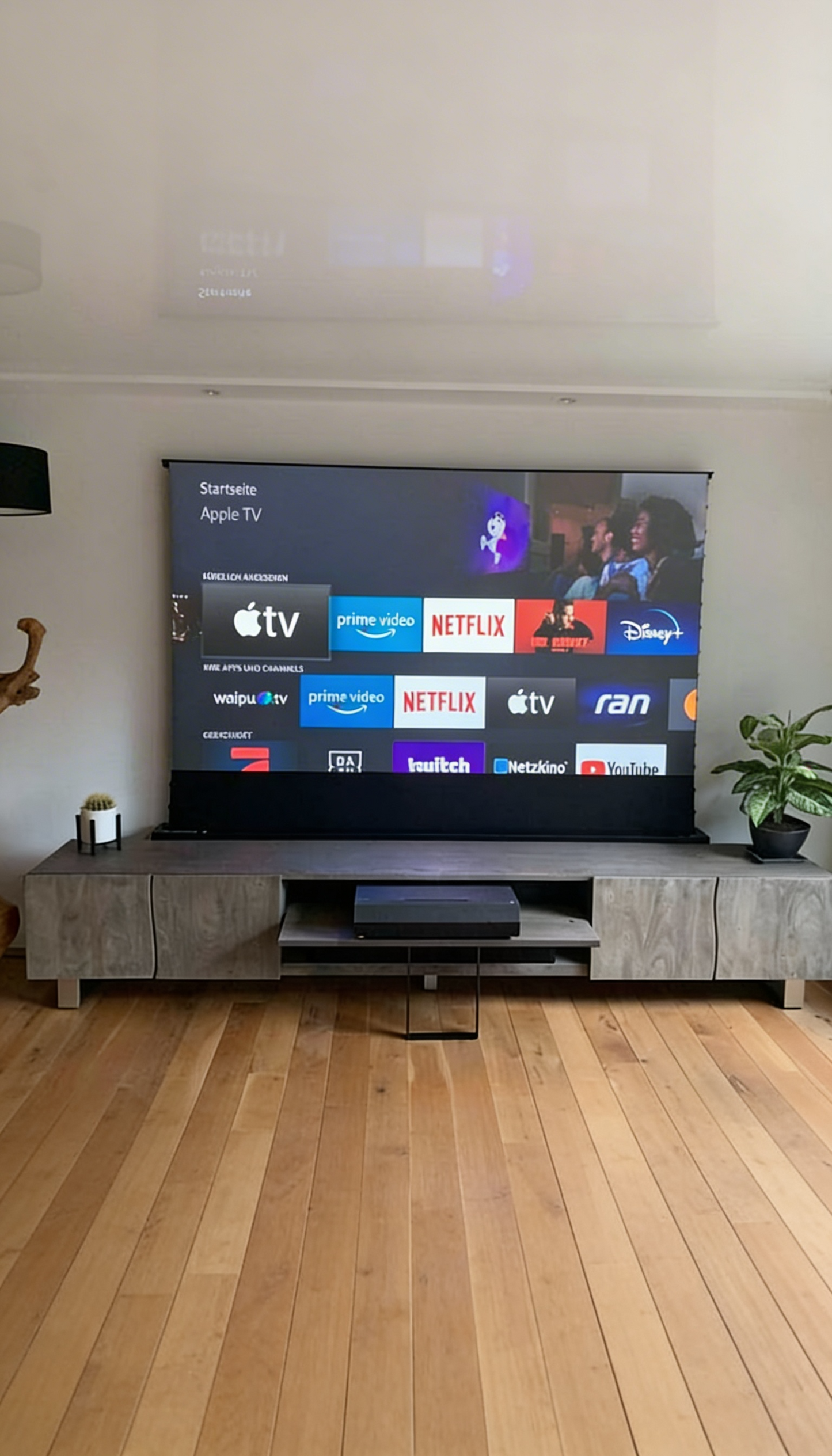 Pantalla De Proyección Eléctrica De Piso ALR 16:9 220Cmx124Cm (100") DINON