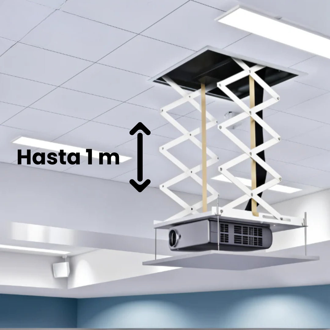 Lift eléctrico Dinon, con extensión de hasta 1 metro. Ideal para aulas, oficinas, etc