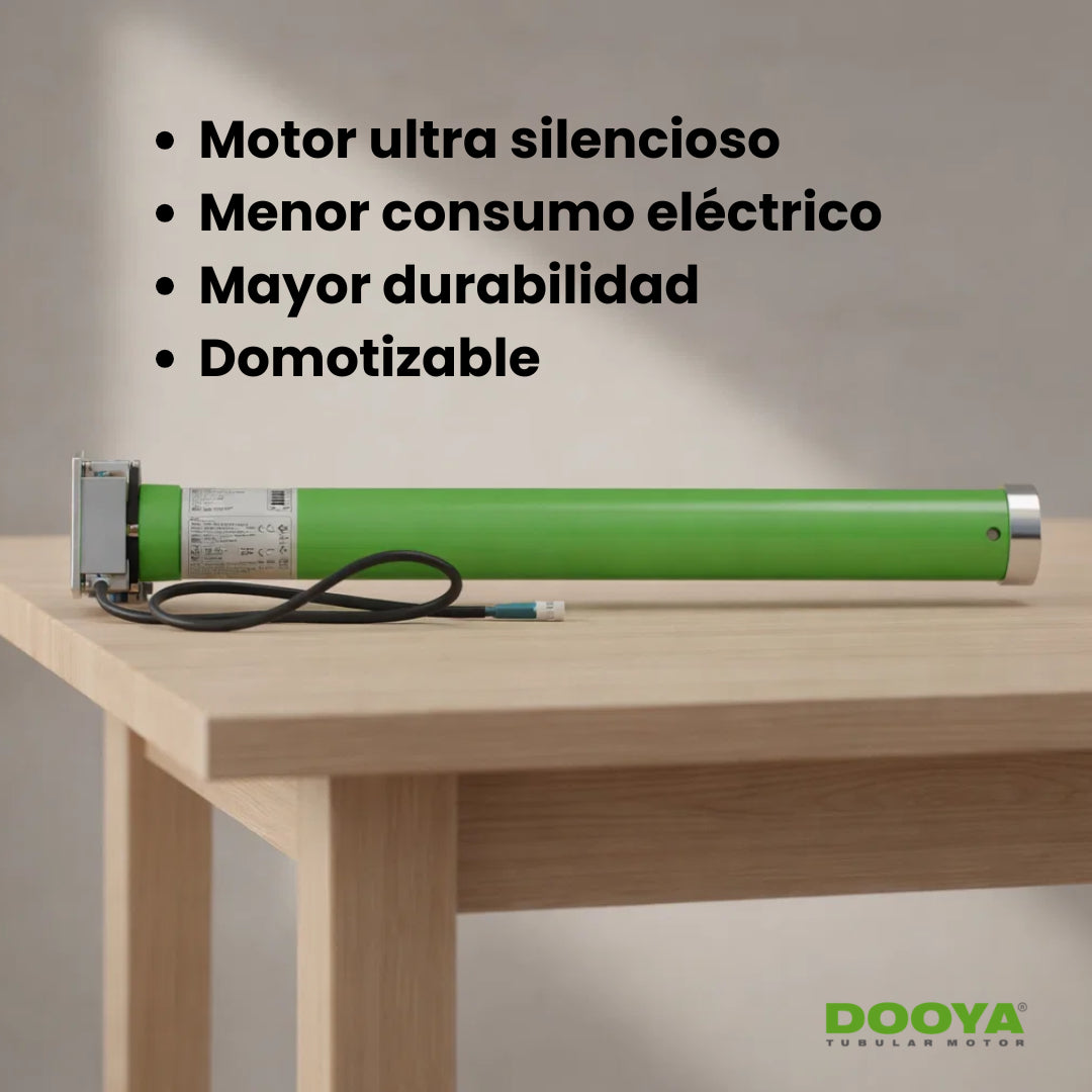 Motor tubular de lift eléctrico ultra silencioso, menor consumo eléctricos, mayor durabilidad y domotizables. Marca Dooya.