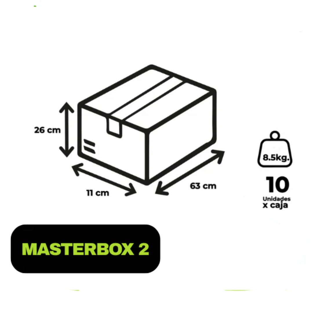 Masterbox 2, de soporte para proyector Dino tipo jaula a techo. Incluye 10 unidades por caja, con un peso de 8.5kg