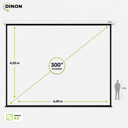 Telón Eléctrico Dinon con Motor Silencioso 6x4,50m (300'')