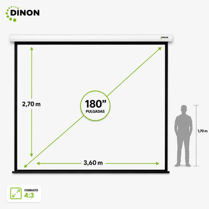Telón Eléctrico Dinon con Motor Silencioso 3,60x2,70m (180'')