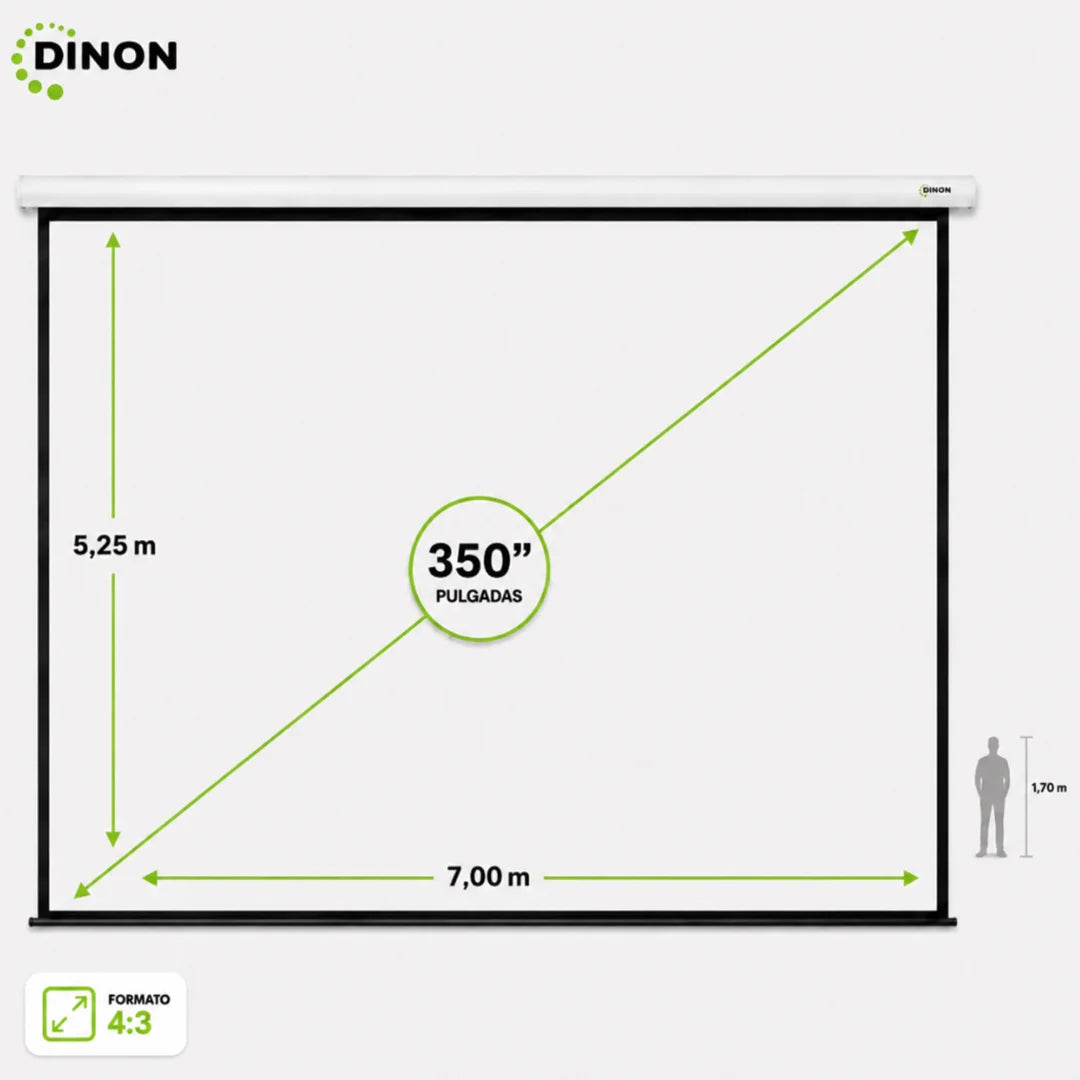 Telón Eléctrico Tensionado Dinon XL con Motor Silencioso 7x5,25m (350'')