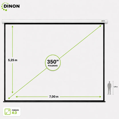 Telón Eléctrico Tensionado Dinon XL con Motor Silencioso 7x5,25m (350'')
