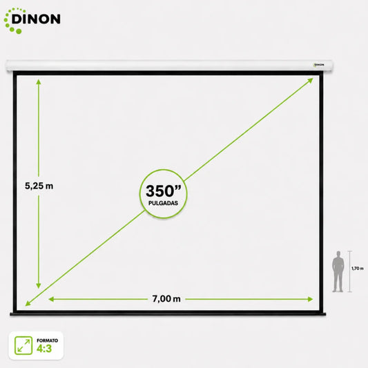 Telón Eléctrico Tensionado Dinon XL con Motor Silencioso 7x5,25m (350'')