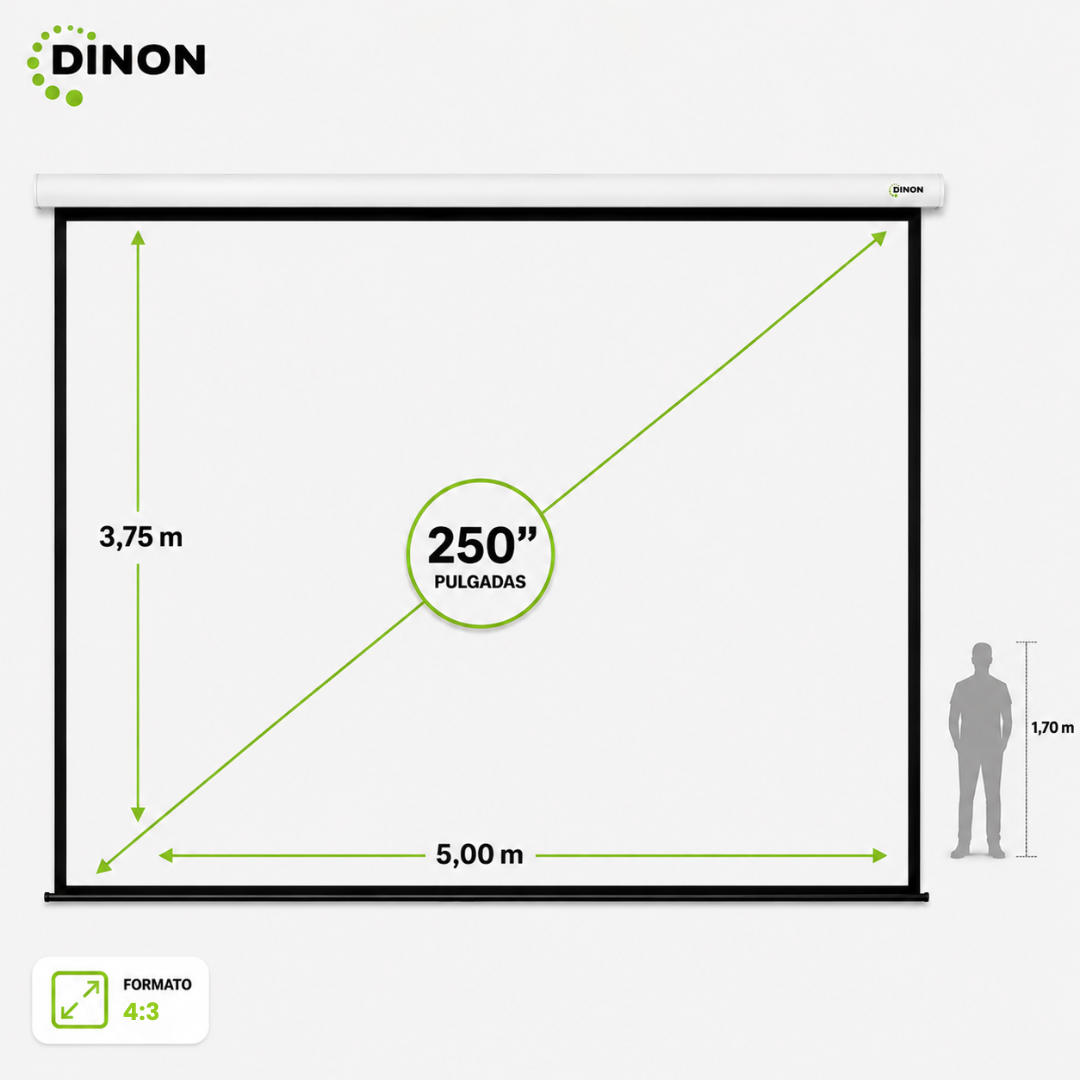 Telón Eléctrico Dinon con Motor Silencioso 5x3,75m (250'')