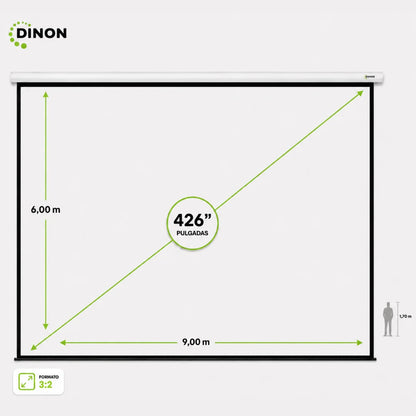 Telón Eléctrico Tensionado Dinon XL con Motor Silencioso 9x6m (426'')