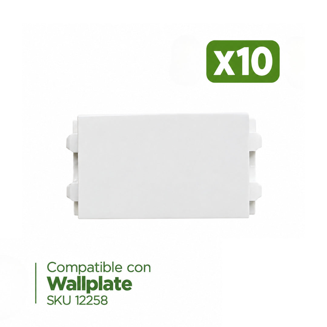 PACK DE 10 MODULO FALSO POLO COMPATIBLE CON WALLPLATE 12258