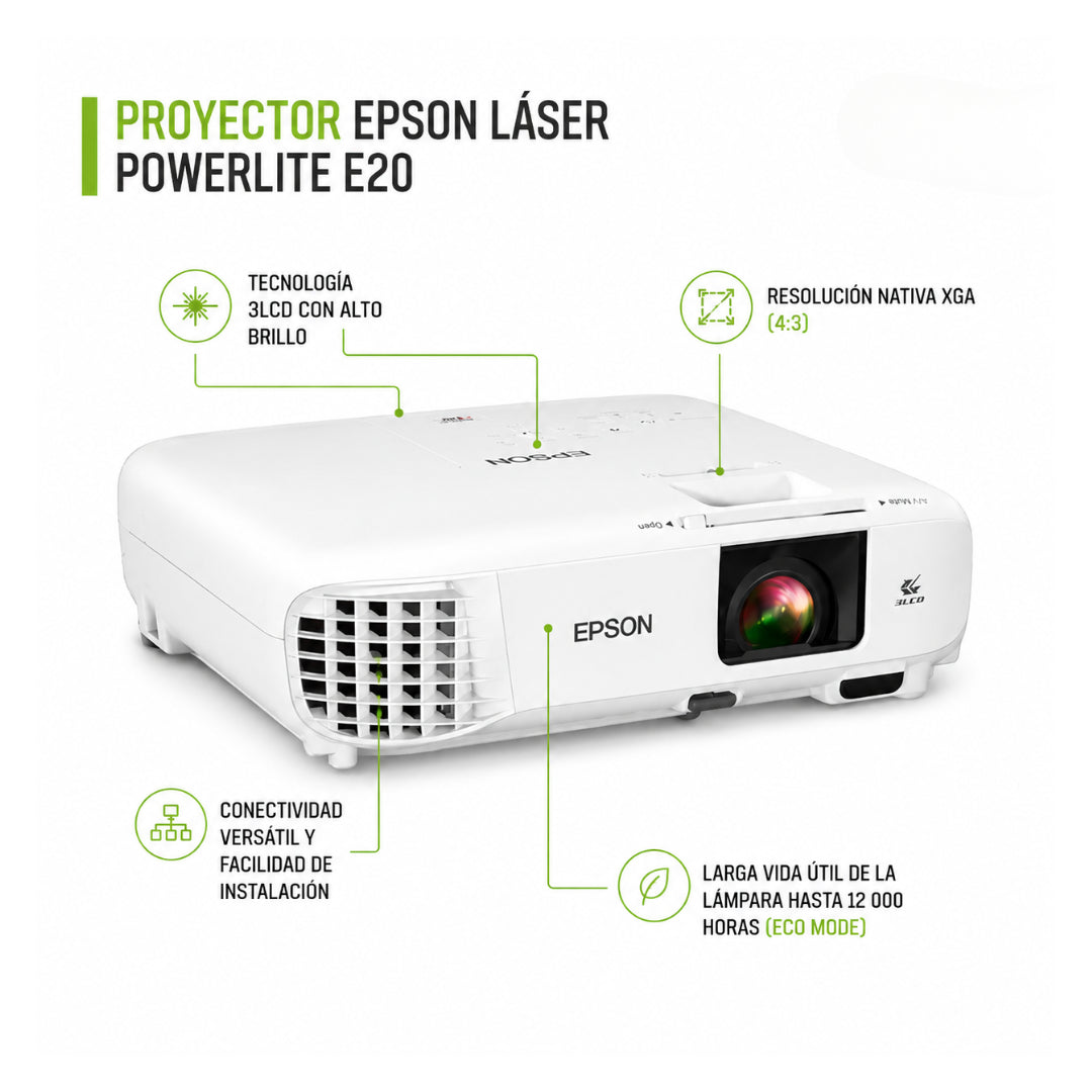 Proyector EPSON e20, con 3LCD