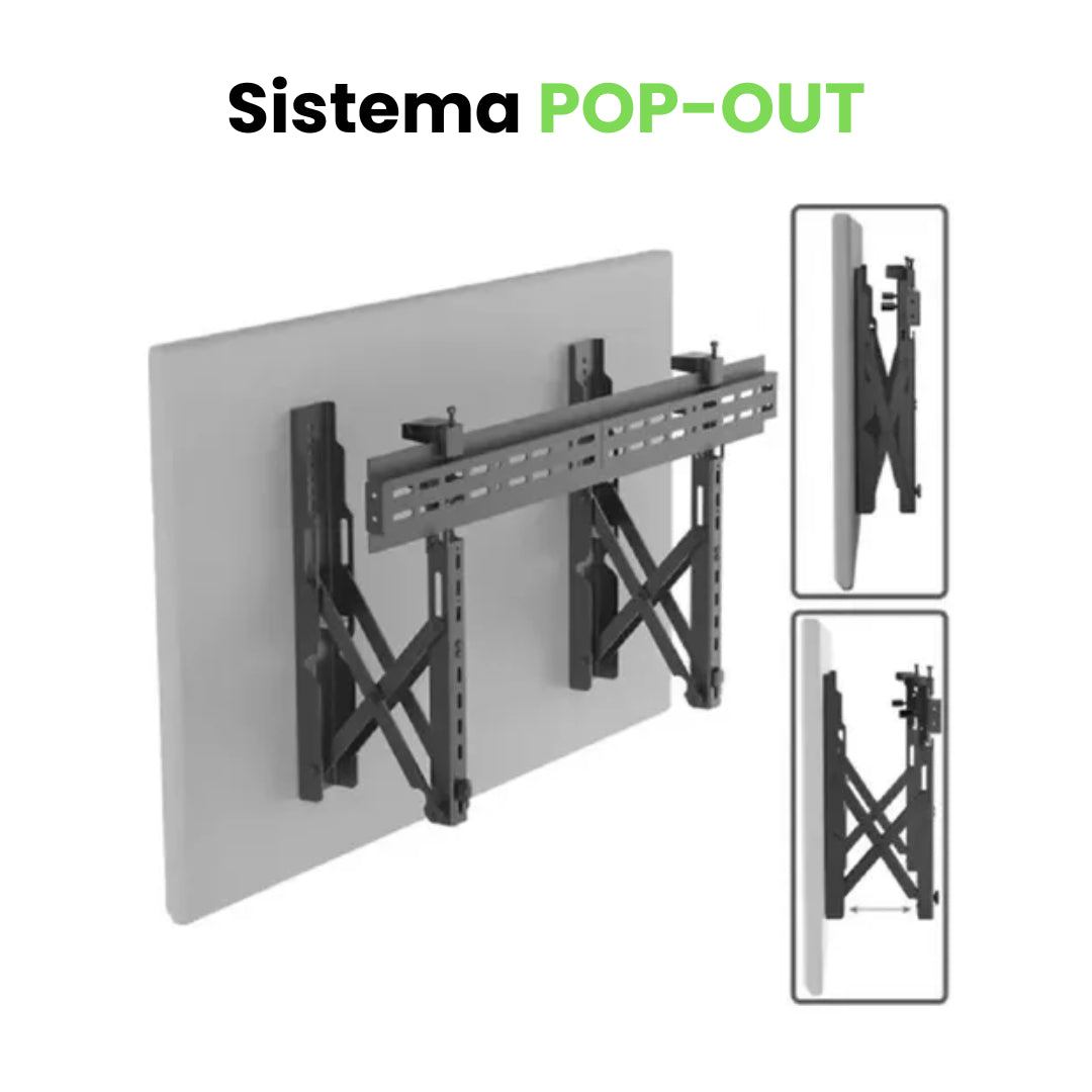 Soporte Videowal Dinon. Con sistema POP-OUT