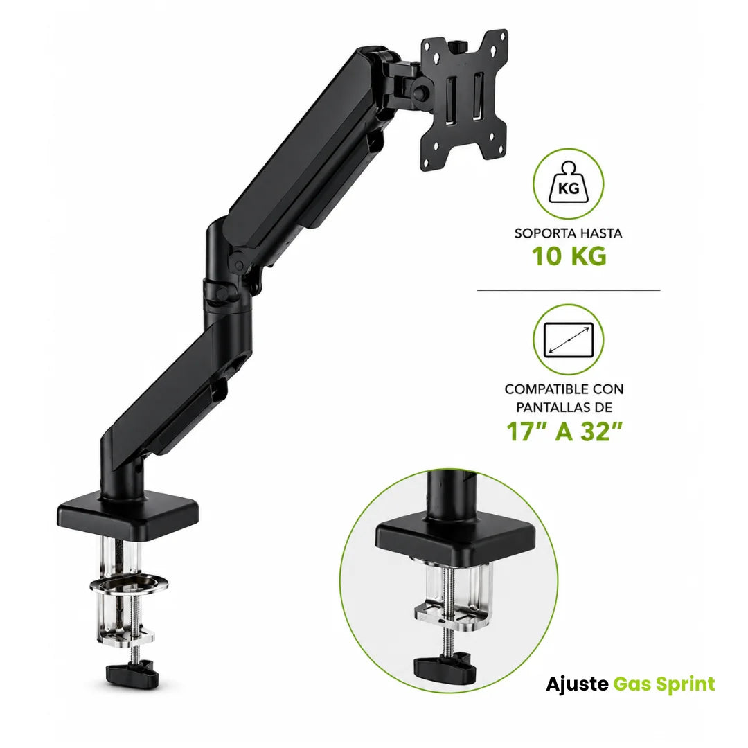 Soporte Monitor Brazo desde 17" hasta 32". Carga máxima de 10kg