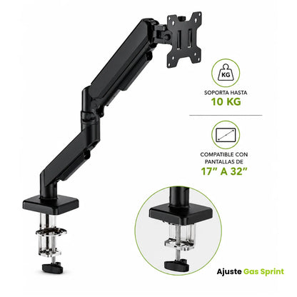 Soporte Monitor Brazo desde 17" hasta 32". Carga máxima de 10kg