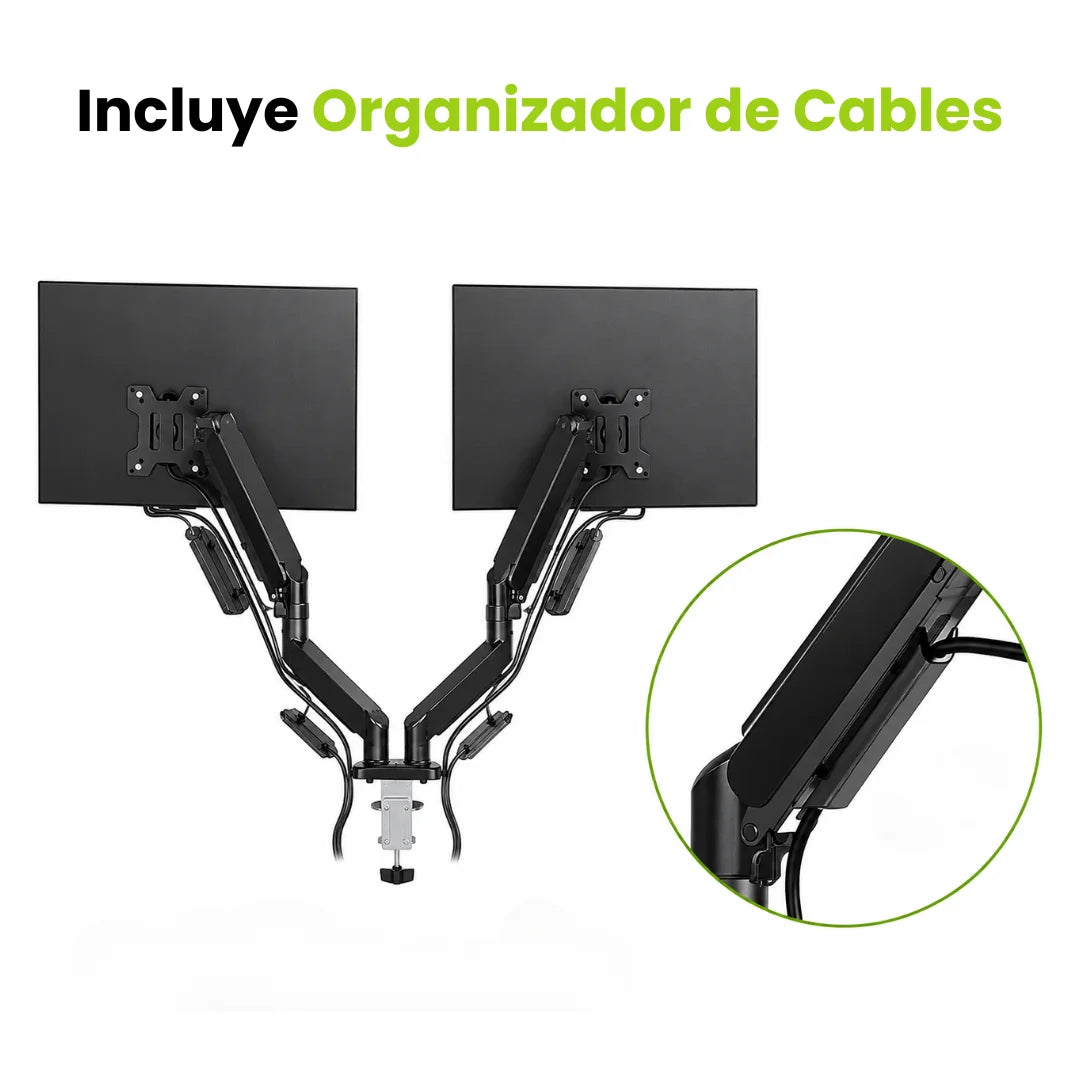Con organizador de cables 