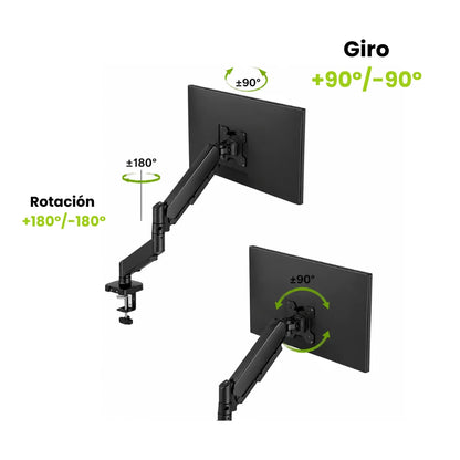Soporte de monitor Brazo Dinon. Con rotacion +-90º y rotación +-180º