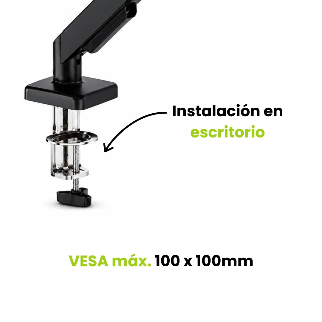Soporte de monitor brazo Dinon, instalación en escrtorio y vesa 100mm