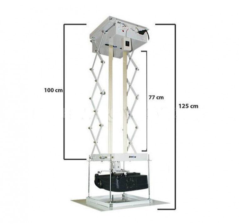 LIFT ELECTRICO PROYECTOR A TECHO, MOTOR TUBULAR, C/R, 1 METRO, 40KG, DINON - sku:9006