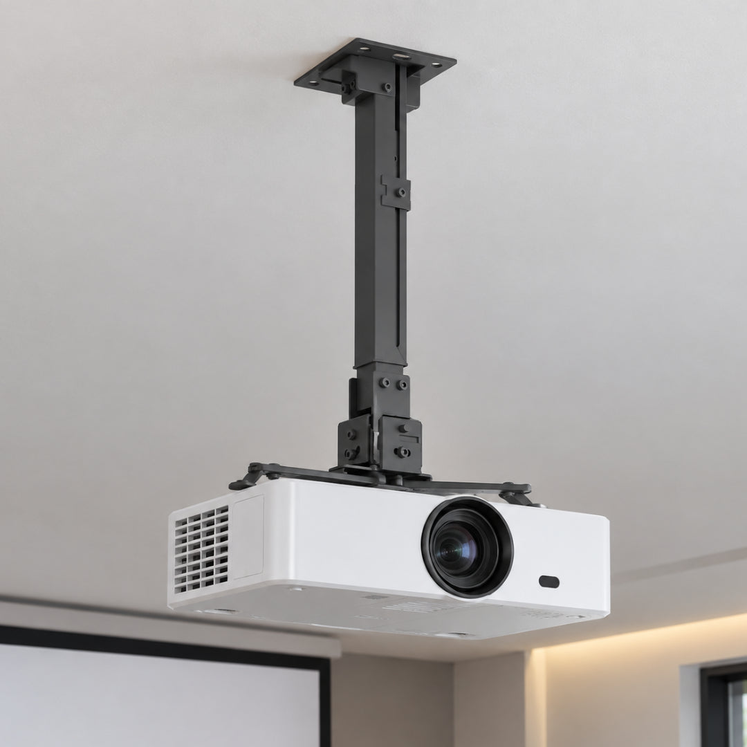 Soporte Para Proyector A Techo/Pared Extensible 40-63 cm, ±15°, 360°, 25Kg, Negro, Dinon