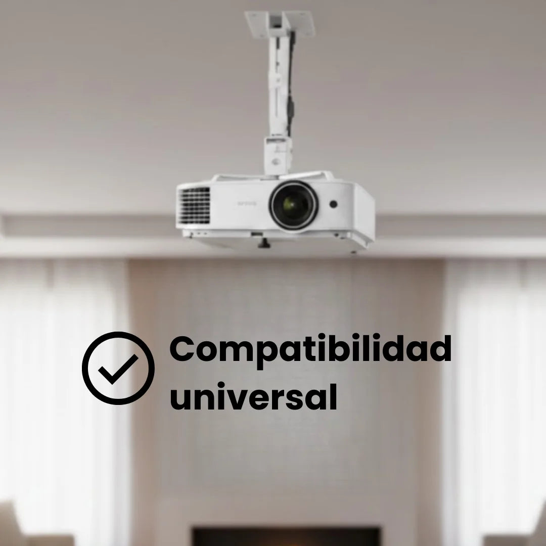 Soporte a techo extensible para proyector Dinon. Compatible con casi todos los proyectores del mercado. Universal. Ideal para colegios