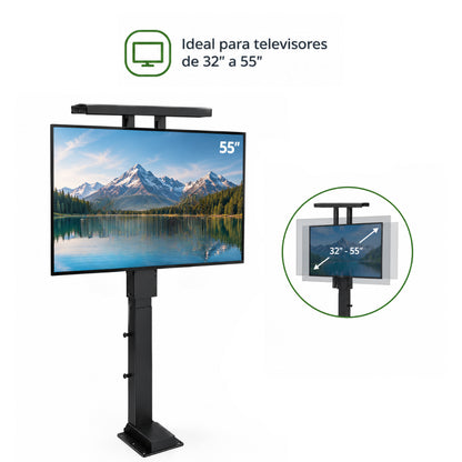 Soporte Para Tv Motorizado Elevador Para Ocultar En Mueble Vmax 600X400, Tv 32-55"