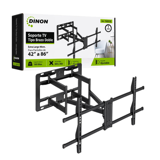 Soporte de tv con brazo doble extensible hasta 90 cm