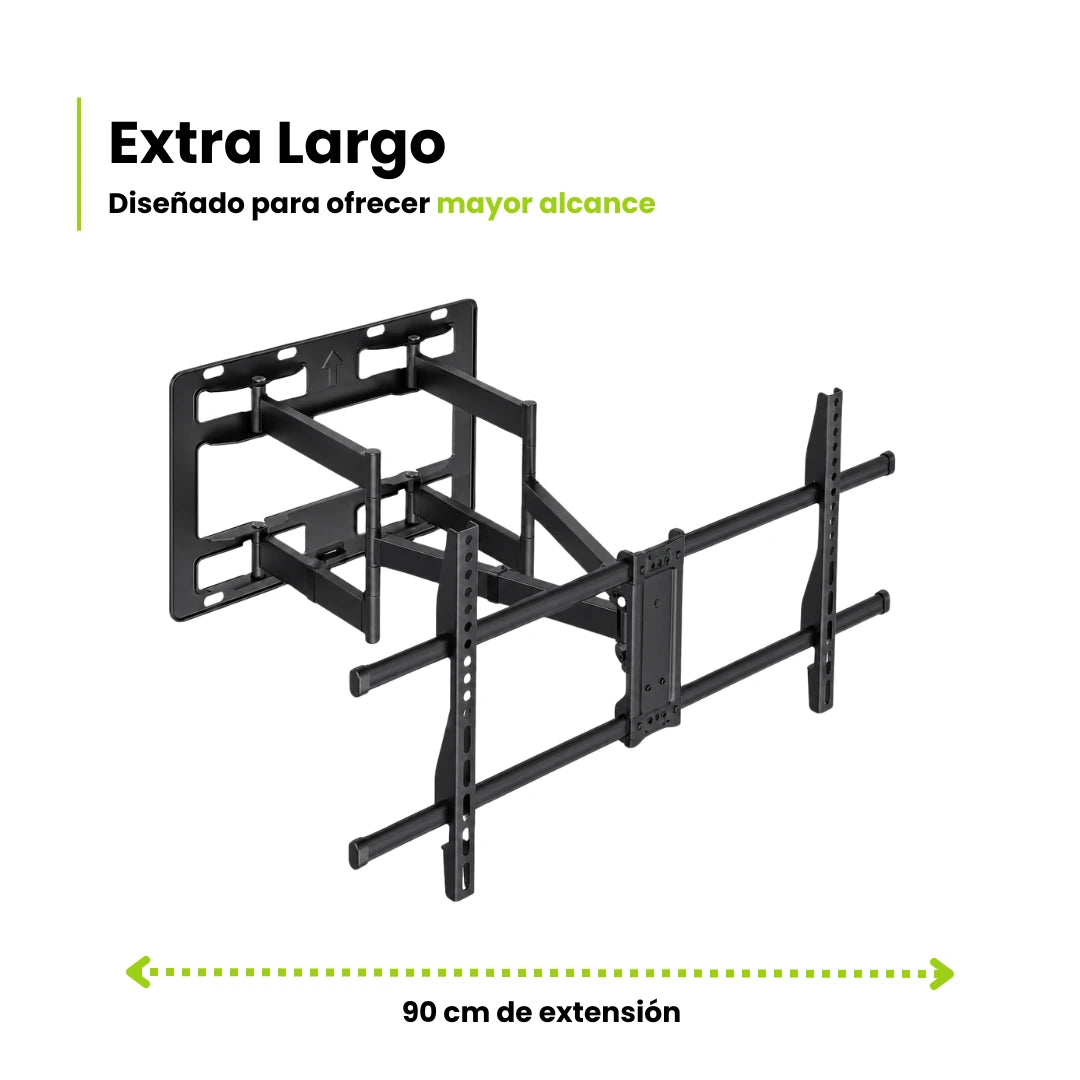 Soporte de tv con brazo doble extensible hasta 90 cm