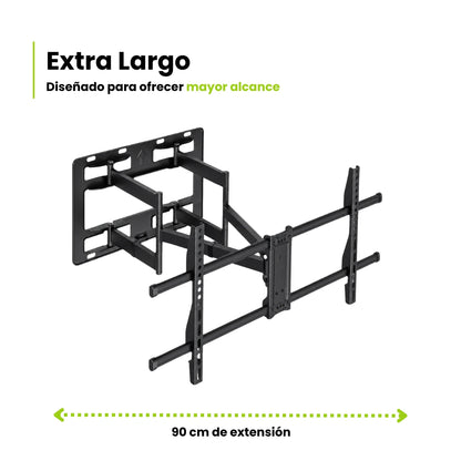 Soporte de tv con brazo doble extensible hasta 90 cm