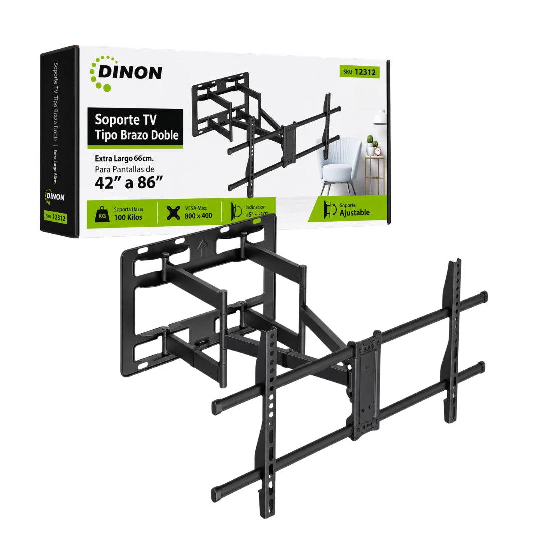 Soporte para TV con brazo doble extra largo Dinon