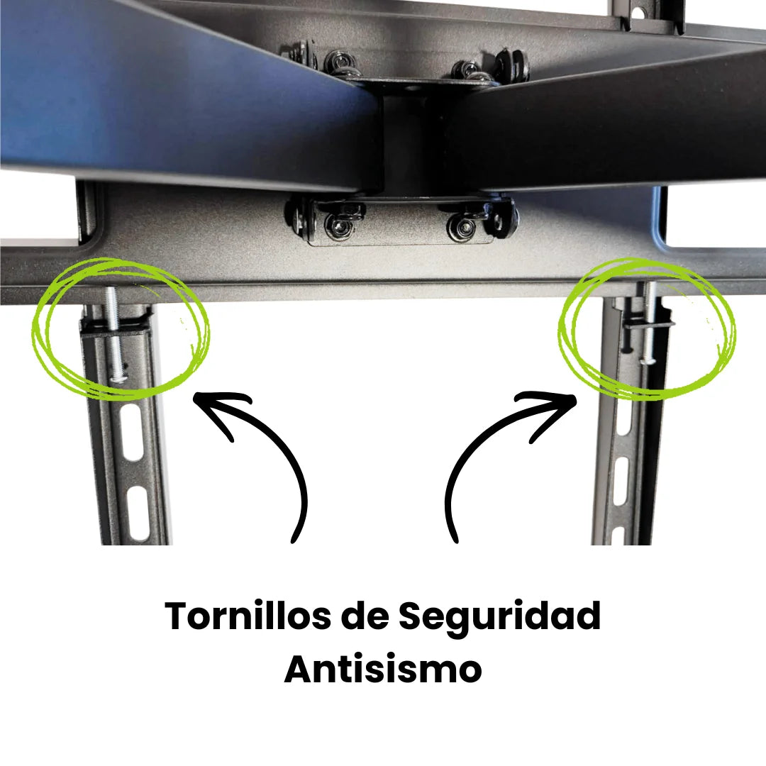 Soporte de tv tipo brazo doble DINON. Con tornillos Antisismo