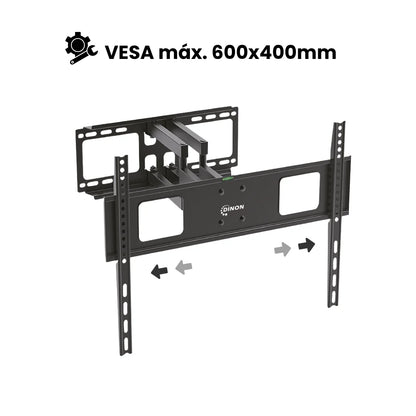 Soporte de TV brazo Doble Dinon. VESA máxima de 600x400mm